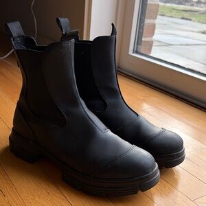 Ganni Black Chelsea Boots